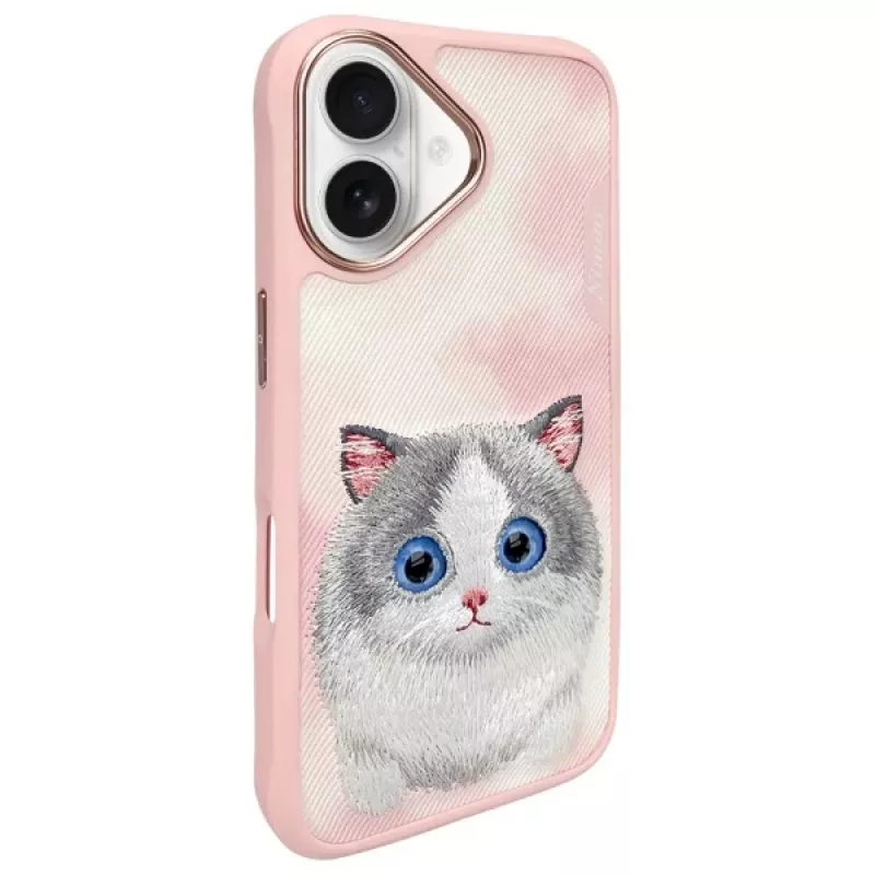 Nimmy Big Eyed Pet 2.0 Cat Back Cover Case for Apple iPhone 16 6.1 inch - Rožinė