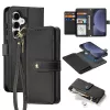 DUXDUCIS Lawa Leather Wallet Case for Samsung Galaxy S25+ su nuimama magnetine pinigine - Juoda