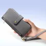 DUXDUCIS Lawa Leather Wallet Case for Samsung Galaxy S25+ su nuimama magnetine pinigine – Pilka