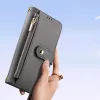 DUXDUCIS Lawa Leather Wallet Case for Samsung Galaxy S25+ su nuimama magnetine pinigine – Pilka