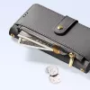 DUXDUCIS Lawa Leather Wallet Case for Samsung Galaxy S25+ su nuimama magnetine pinigine – Pilka