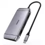 CHOETECH 9-in-1 USB-C Multifunction Hub - 3x USB 3.2 Gen 1, SD/TF Card Reader, HDMI 4K 30Hz, VGA Full HD 60Hz, USB-C PD, RJ45 Gigabit Ethernet, Gray (HUB-M15)