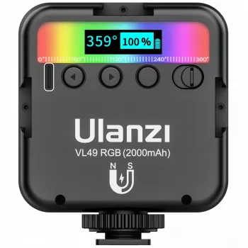 Ulanzi VL49 RGB LED vaizdo šviesa, 2500K-9000K, 6W, 2000mAh