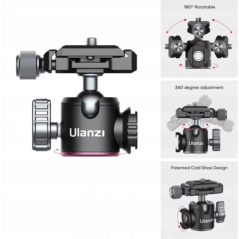 Ulanzi MT-24 Metal Stopka ISO Tripod with 3D Pan-Tilt Head - Black
