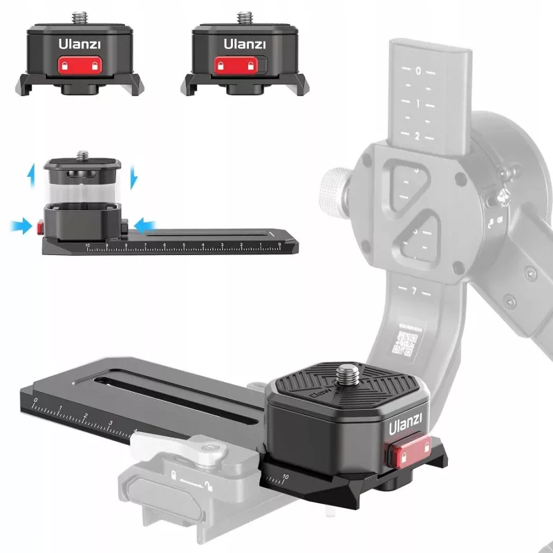 Ulanzi R085 Greito atlaisvinimo plokštelė su skale, skirta DJI Ronin RS 2 / RSC 2