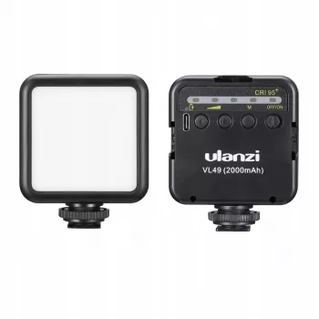 ULANZI VL49 LED vaizdo šviesa su 49 LED, 2000mAh, USB-C įkrovimu, skirta DSLR, gimbalui, išmaniajam telefonui