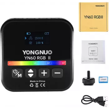 LED Video Light Yongnuo YN60 RGB II - WB (2500K - 9900K), Black