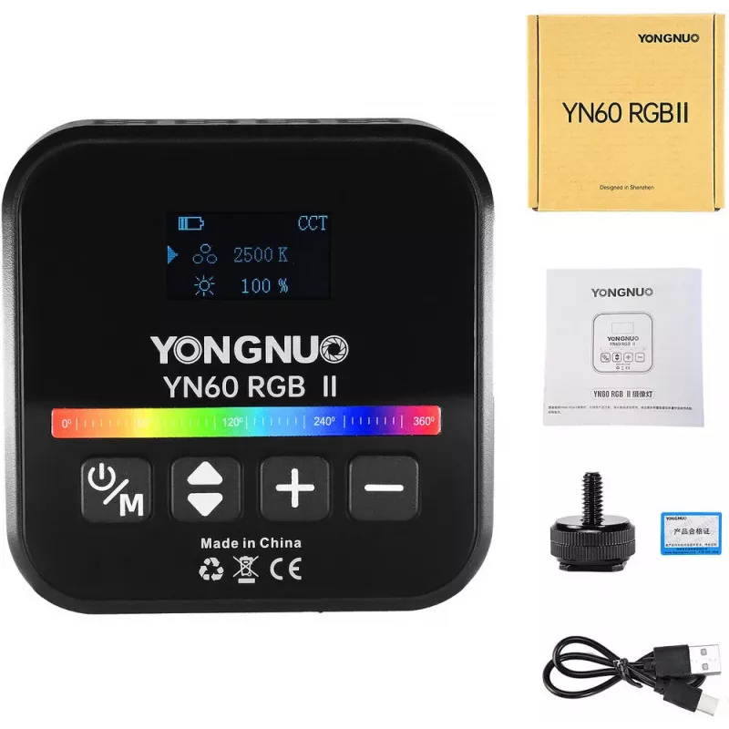 LED Video Light Yongnuo YN60 RGB II - WB (2500K - 9900K), Black