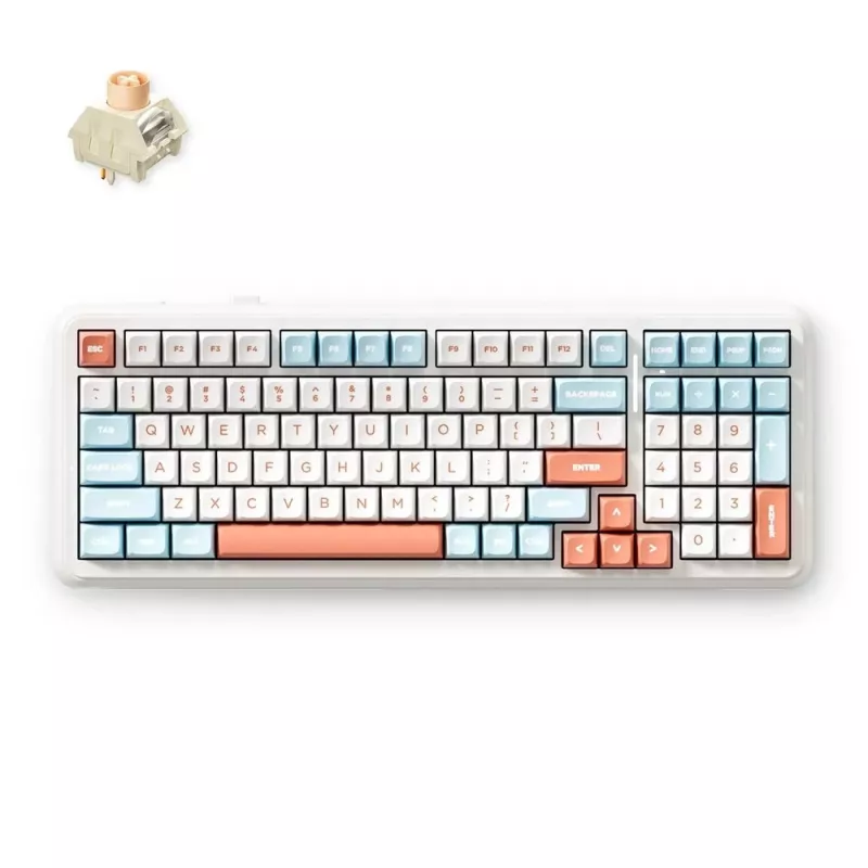 MECHANINĖ KLAVIATŪRA MCHOSE MC-K99V2-3, 98 KL., TRI-MODE, GASKET MOUNT, HOT-SWAPPABLE, RGB, 8000MAH, JUODA
