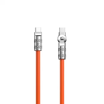 Dudao L24CC USB-C į USB-C 120W 1m 180° kampuotas laidas, oranžinis