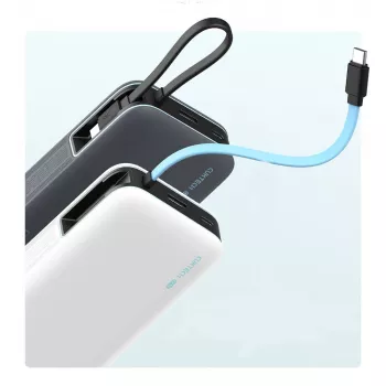 CUKTECH CUKP200NGLLG 55W 20000mAh Power Bank su įmontuotu USB-C laidu - balta