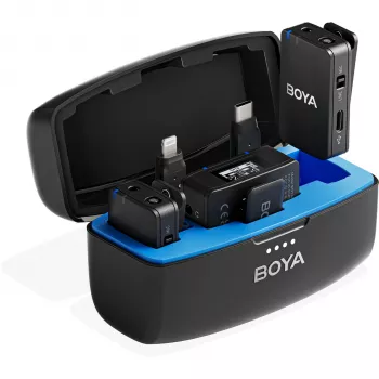BOYA Boyamic 1 1TX + 3RX belaidė mikrofonų sistema (2,4 GHz, 100 m diapazonas, 8 GB įrašymas)