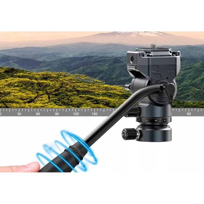 Ulanzi F38 Fluid Video Head 360° Panoramic Oil Damping Tripod Head with Arca-Swiss Quick Release, 3kg Load Capacity, Aluminum Alloy, Black
