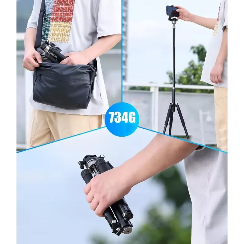 Ulanzi MT-63 Professional Tripod + Monopod 145cm Vlog su Telefono Laikikliu ir Prompteriu