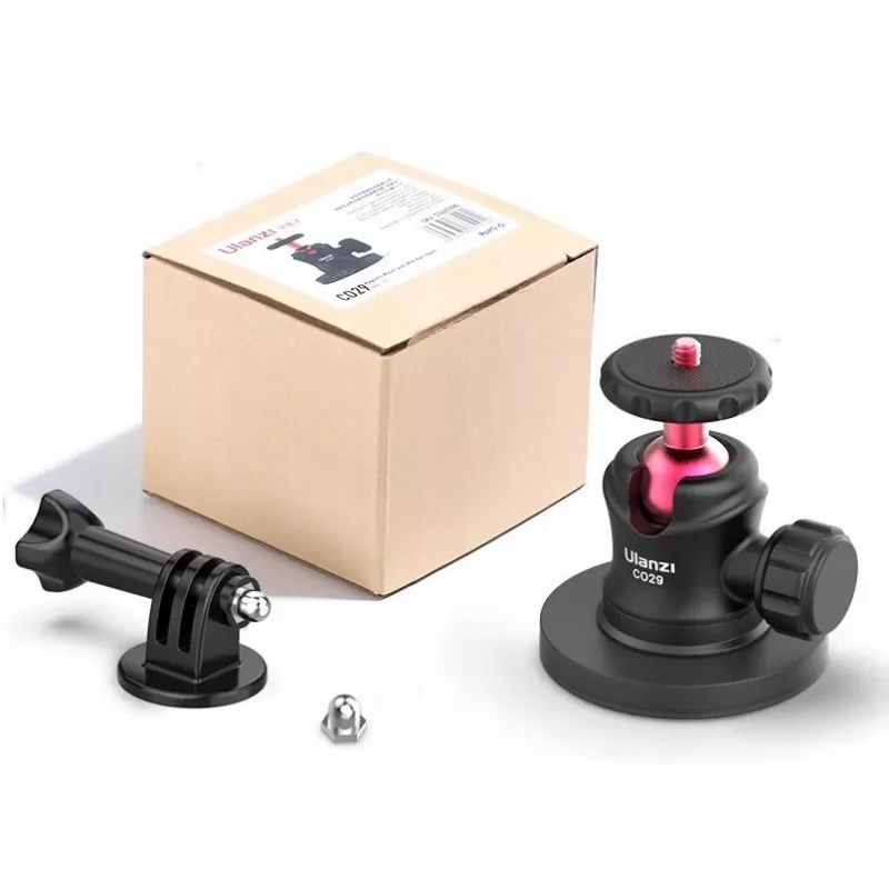 Ulanzi C029 Magnetinis Siurbtukinis Laikiklis su 3D Rutuline Galvute, skirtas GoPro, DJI, Insta360, SJCAM, Xiaomi