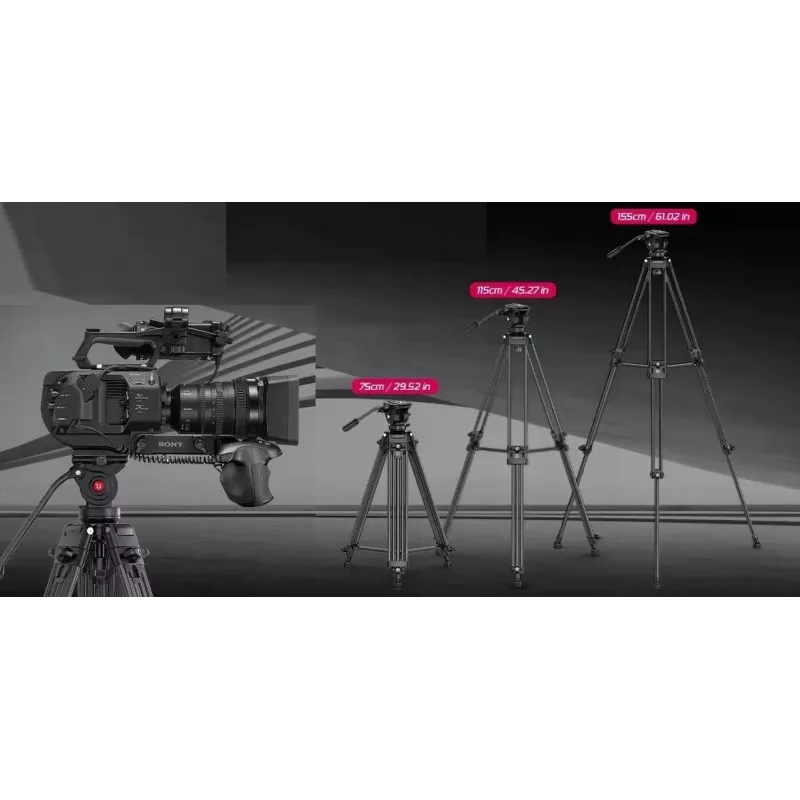 ULANZI MT-81 Trikojis su Fluid Galvute Filmavimui, 8kg Apkrova, 155cm Aukštis