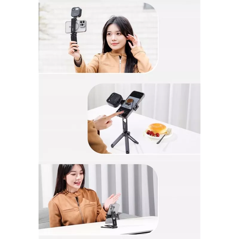 Ulanzi M007 / Ma26 3-in-1 Metal Phone Tripod Grip with 360° Rotation, Cold Shoe Mount, Black