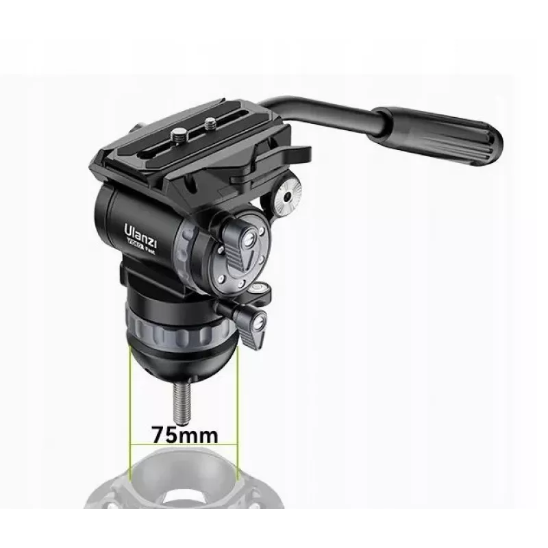 ULANZI T045 Heavy Duty Fluid Video Head 75mm Half Ball 10kg Load Capacity