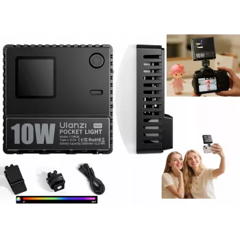 ULANZI C10RGB RGB LED Video Light 10W 1800K-9000K CCT HSI su OLED ekranu