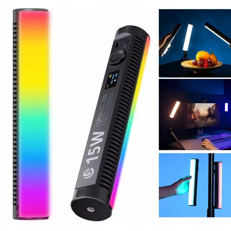 Ulanzi B15RGB 15W LED vamzdelinis šviestuvas su RGB ir CCT režimais