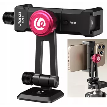 ULANZI MA51 F38 Quick Release Phone Clamp Mount su Cold Shoe, Aliuminio Lydinys, Juodas