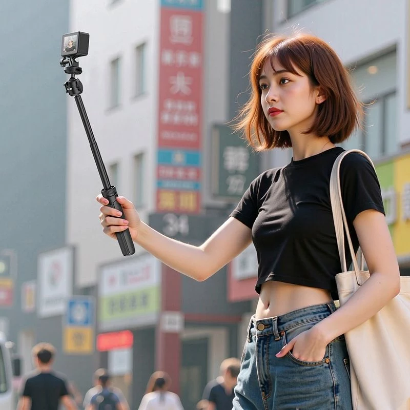 ULANZI MT90 2-in-1 Tripod Selfie Stick with Quick Release for Smartphone and Camera, Black