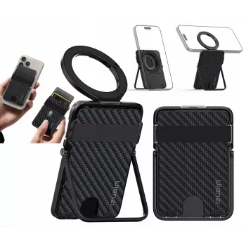 ULANZI ML25 MagSafe Wallet Stand 2-in-1 kortelių laikiklis ir telefono stovas, skirtas iPhone, juodos spalvos