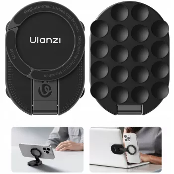 Ulanzi MA39 Magnetinis Telefono Laikiklis su Siurbtuku Automobiliui, Ant Stalo – Suderinamas su MagSafe, 360° Sukimasis, Juodas