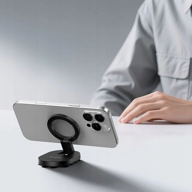 Ulanzi MA39 Magnetinis Telefono Laikiklis su Siurbtuku Automobiliui, Ant Stalo – Suderinamas su MagSafe, 360° Sukimasis, Juodas
