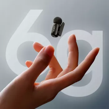 ULANZI A200 Mini Mic belaidis lavalier mikrofonų rinkinys – 2 siųstuvai, USB-C, 100 m atstumas, juodos spalvos