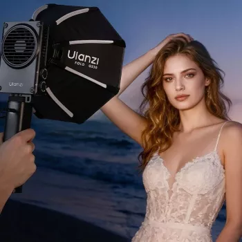 Ulanzi Fold QS30 30 cm aštuonkampis softbox su grotelėmis, greito atlaisvinimo, Mini Bowens laikikliu