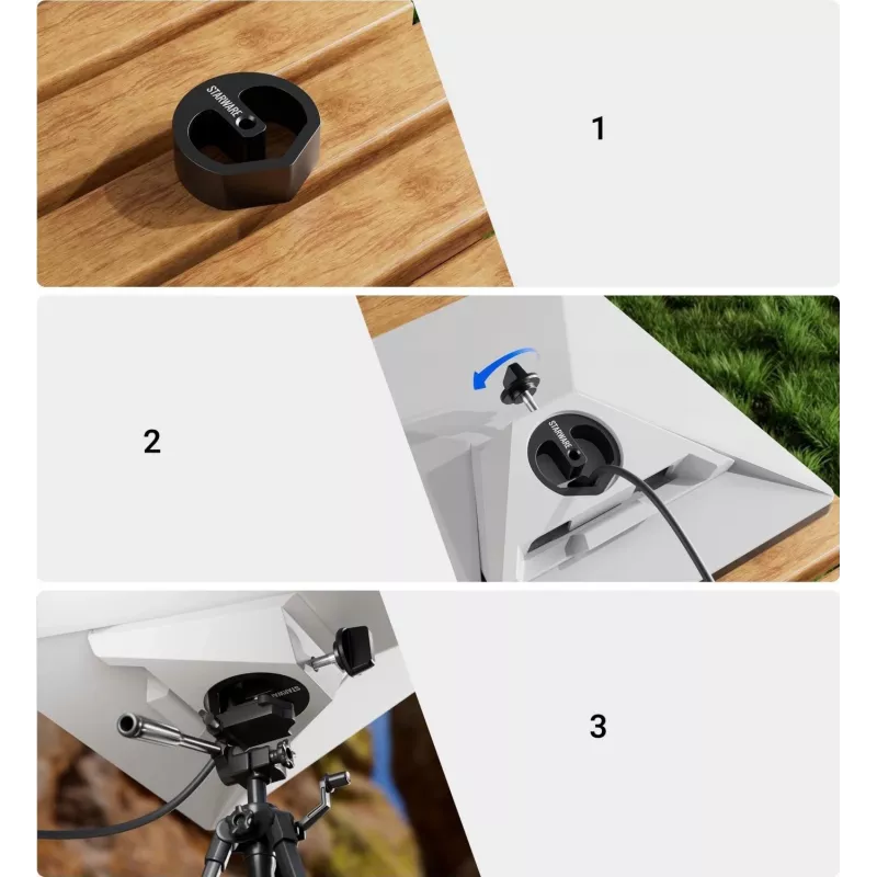 STARWARE Tripod Mount Adapter su 1/4 colio ir 3/8 colio sriegiais, skirtas Starlink Mini / M62