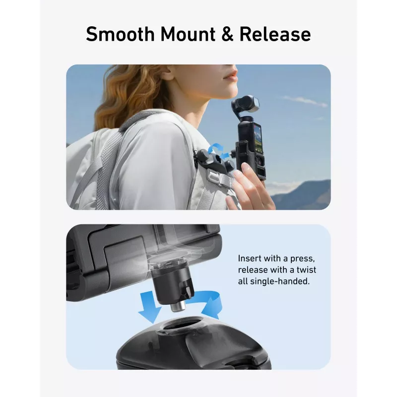 TELESIN Kuprinės diržo laikiklis, skirtas DJI Osmo Pocket 3