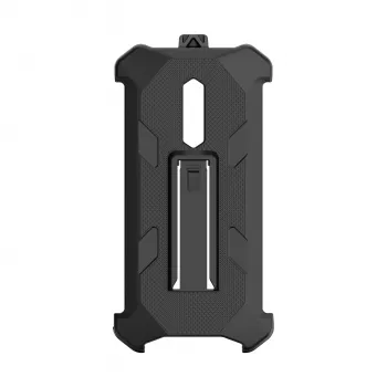Ulefone RugKing 2 Pro tvirtas apsauginis dėklas su atramėle ir diržo segtuku - juodas