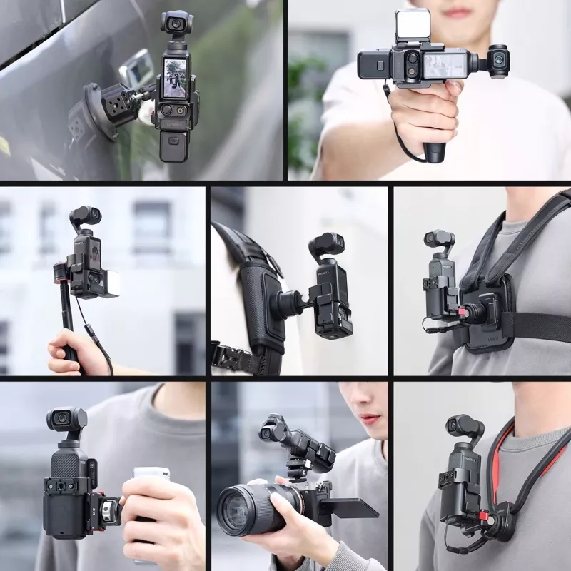 Ulanzi C014 Išplėtimo Rėmas, skirtas DJI Osmo Pocket 3, Aliuminio Lydinys ir ABS, Juodas