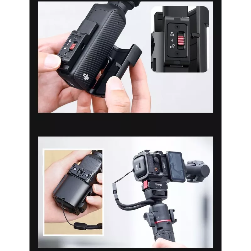 Ulanzi C014 Išplėtimo Rėmas, skirtas DJI Osmo Pocket 3, Aliuminio Lydinys ir ABS, Juodas