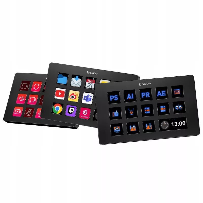 Ulanzi Stream Deck D200 Konsola - 15 Programmable Keys, 3 Rotary Encoders, RGB Backlit, USB-C, Mechanical Hot-Swappable Switches