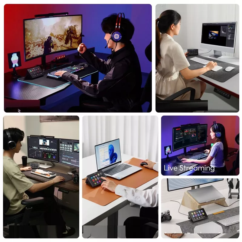 Ulanzi Stream Deck D200 Konsola - 15 Programmable Keys, 3 Rotary Encoders, RGB Backlit, USB-C, Mechanical Hot-Swappable Switches