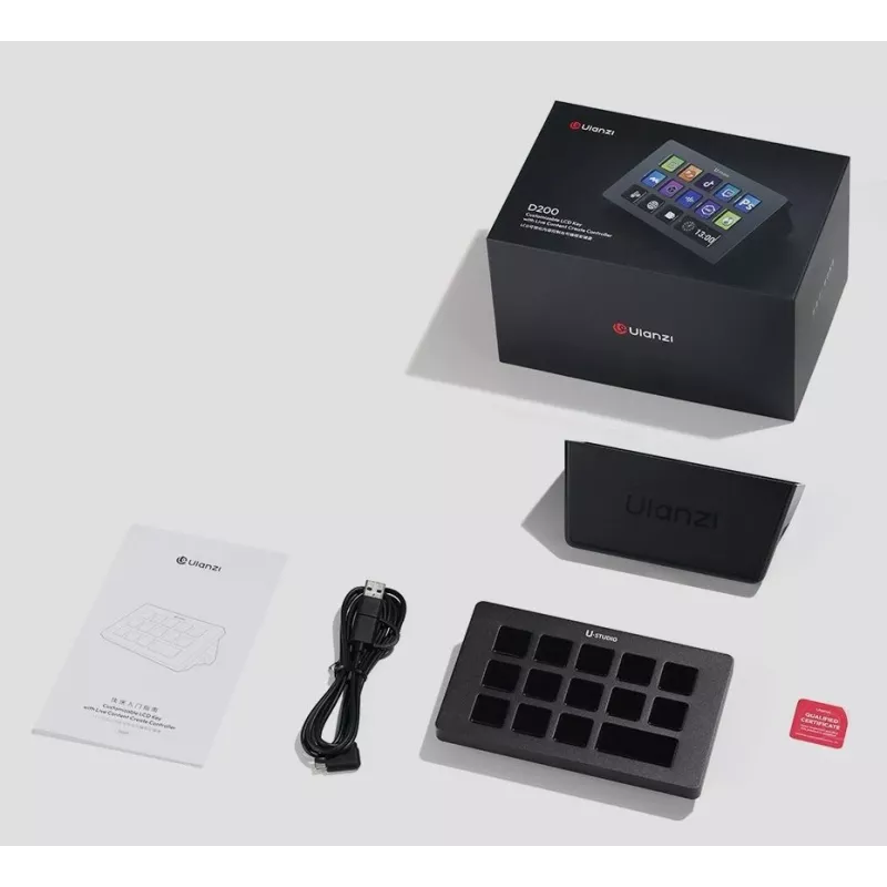 Ulanzi Stream Deck D200 Konsola - 15 Programmable Keys, 3 Rotary Encoders, RGB Backlit, USB-C, Mechanical Hot-Swappable Switches