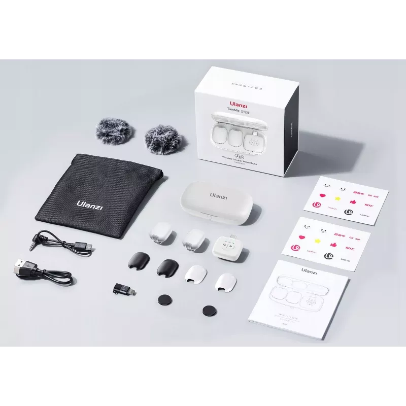 Ulanzi A30 Tiny belaidžių garsą perduodantis rinkinys – USB-C, baltas
