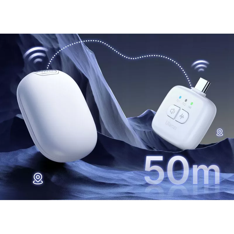 Ulanzi A30 Tiny belaidžių garsą perduodantis rinkinys – USB-C, baltas