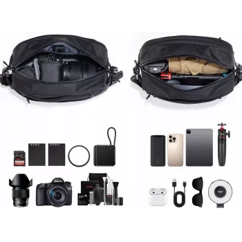 Ulanzi PB038 Travel Sling Bag V2 - Black, 7L, Water-Resistant