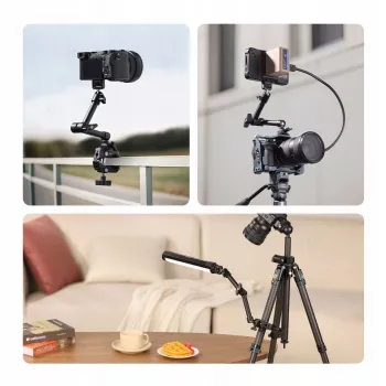 Ulanzi HD02 Super Clamp Crab Clamp su 1/4 colio ir 3/8 colio sriegiais, skirtas Magic Arm