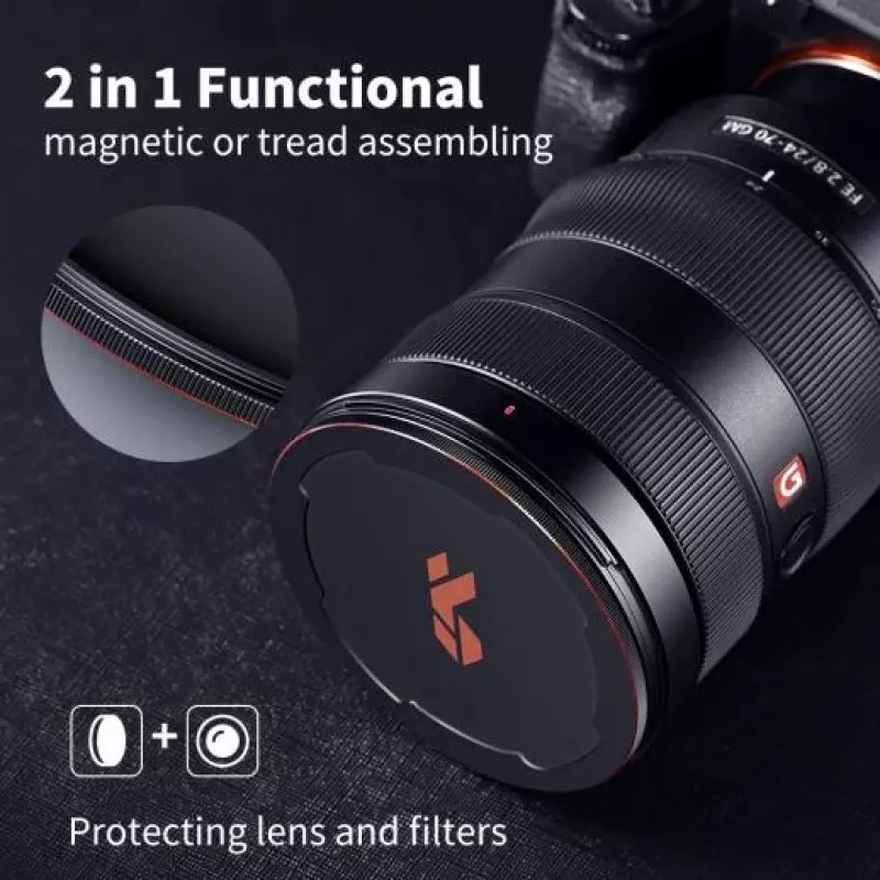 K&F Concept M-Cap magnetinis objektyvo gaubtelis 67 mm juodas