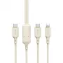Dudao L7SF 2-in-1 USB-C / Lightning kabelis 100W 1,2 m smėlio spalvos