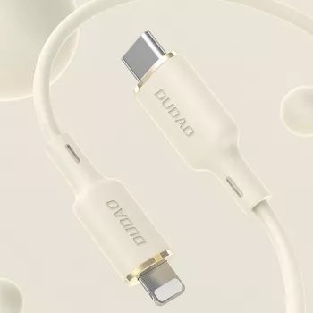 Dudao L7SF 2-in-1 USB-C / Lightning kabelis 100W 1,2 m smėlio spalvos