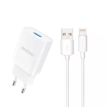 Dudao A4EU Adapter 10W 1xUSB-A su USB-A–Lightning laidu (1 m) – balta