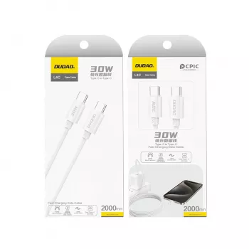 Dudao L4C USB-C į USB-C laidas, 2 m, baltas