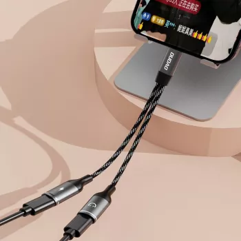 Dudao L13C+ 2-in-1 USB-C į USB-C adapteris su garsu ir įkrovimu