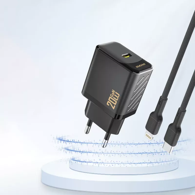 Dudao A26EU GaN 20W USB-C įkroviklis, juodas